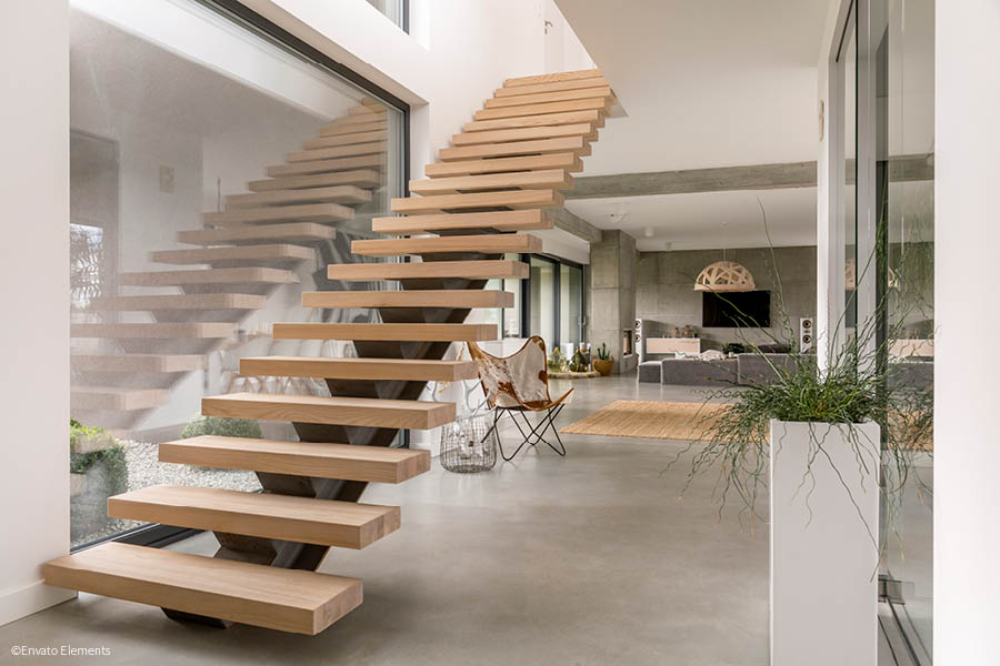 Treppe nach Maß ohne Geländer mit Massivholz | Aktuelles – Trends – News im Februar 2025 | Möbeltischlerei woodendesign | Tischlerei Möbeltischler Möbelmanufaktur Hamburg